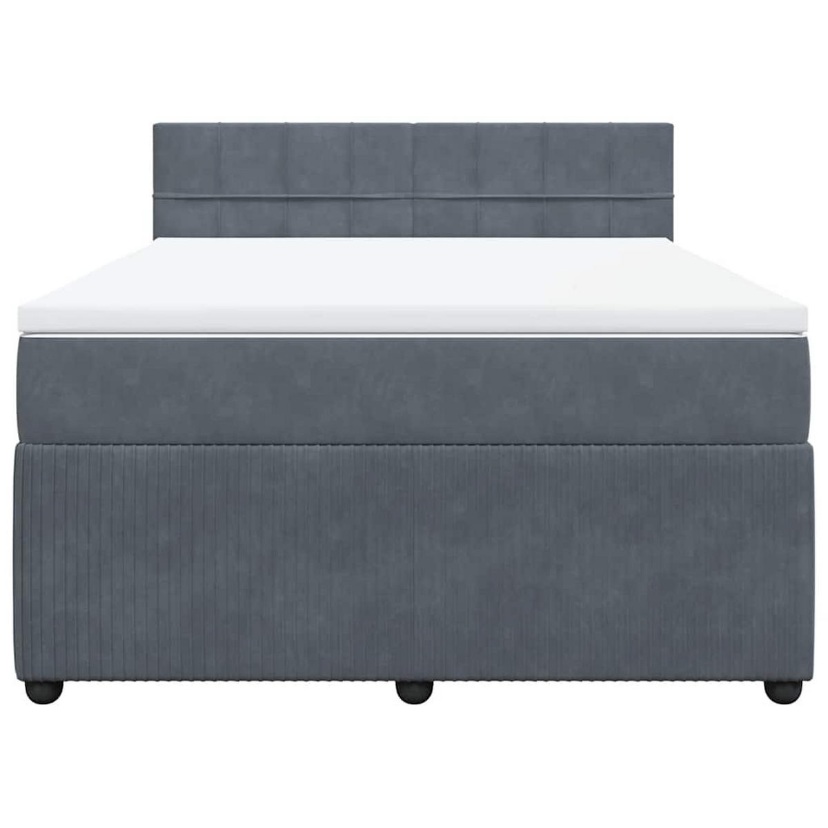 BOXSPRINGBETT 140/190 Cm Grau Samt - Grau, Textil (144/190cm) - vidaXL