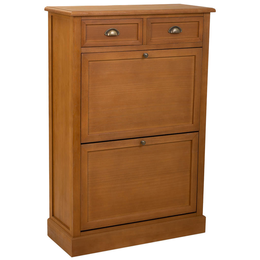 SCHUHSCHRANK aus Holz 80x33x120 cm - Braun, Holz (86/38/126cm) - Wanderlust