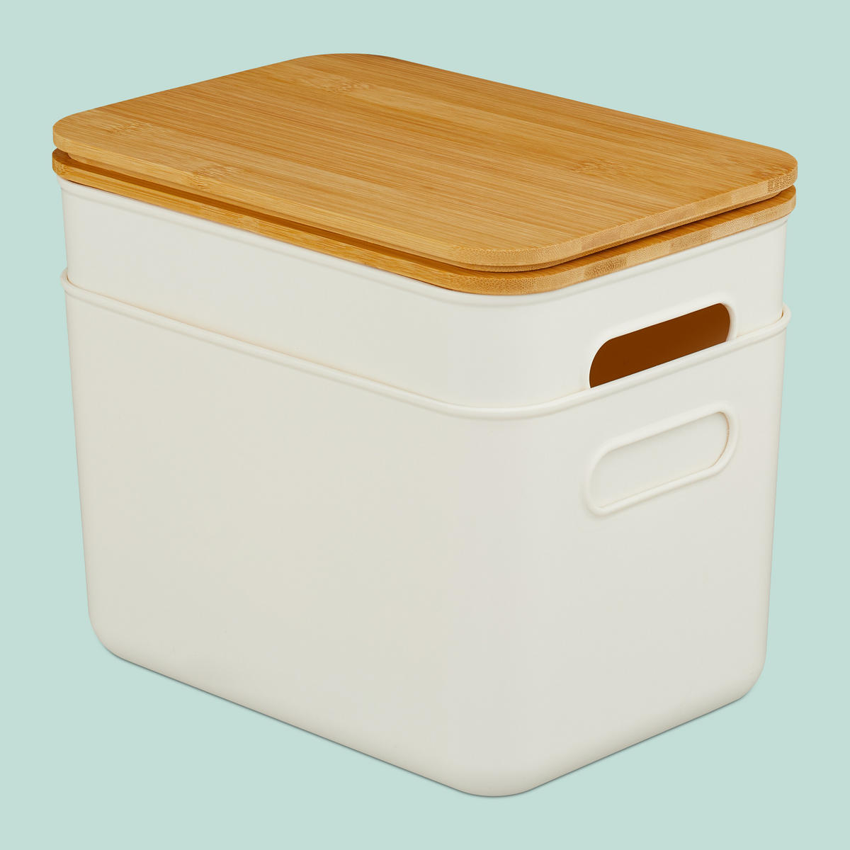 AUFBEWAHRUNGSBOX - Weiß, Holz/Kunststoff (17.5/26/16cm) - Relaxdays