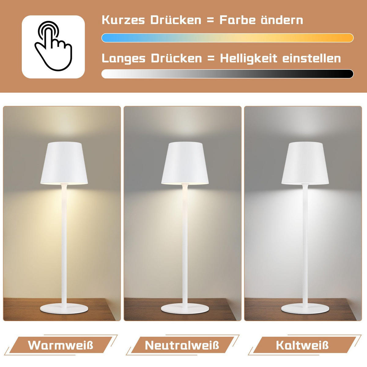 LED-TISCHLEUCHTE Osnabrück(2er-set) 11/11/37.5 cm - Weiß, Metall (11/11/37.5cm) - Nettlife