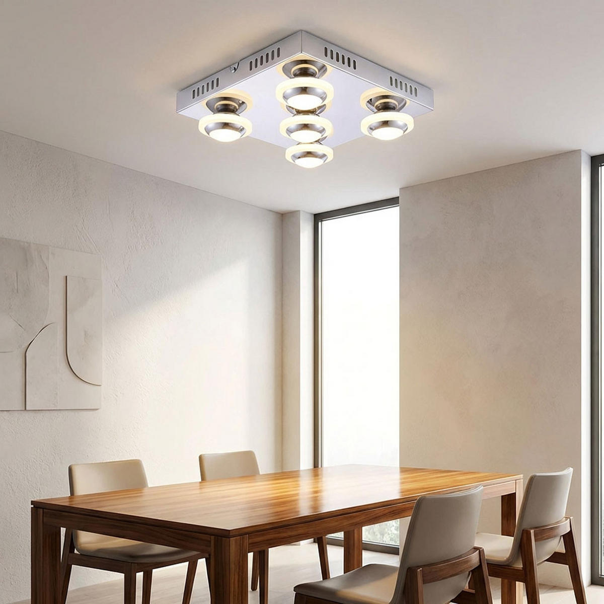 LED DECKENLEUCHTE Carter Chrom Silber - Silberfarben, Metall (30/30/9cm) - Wofi