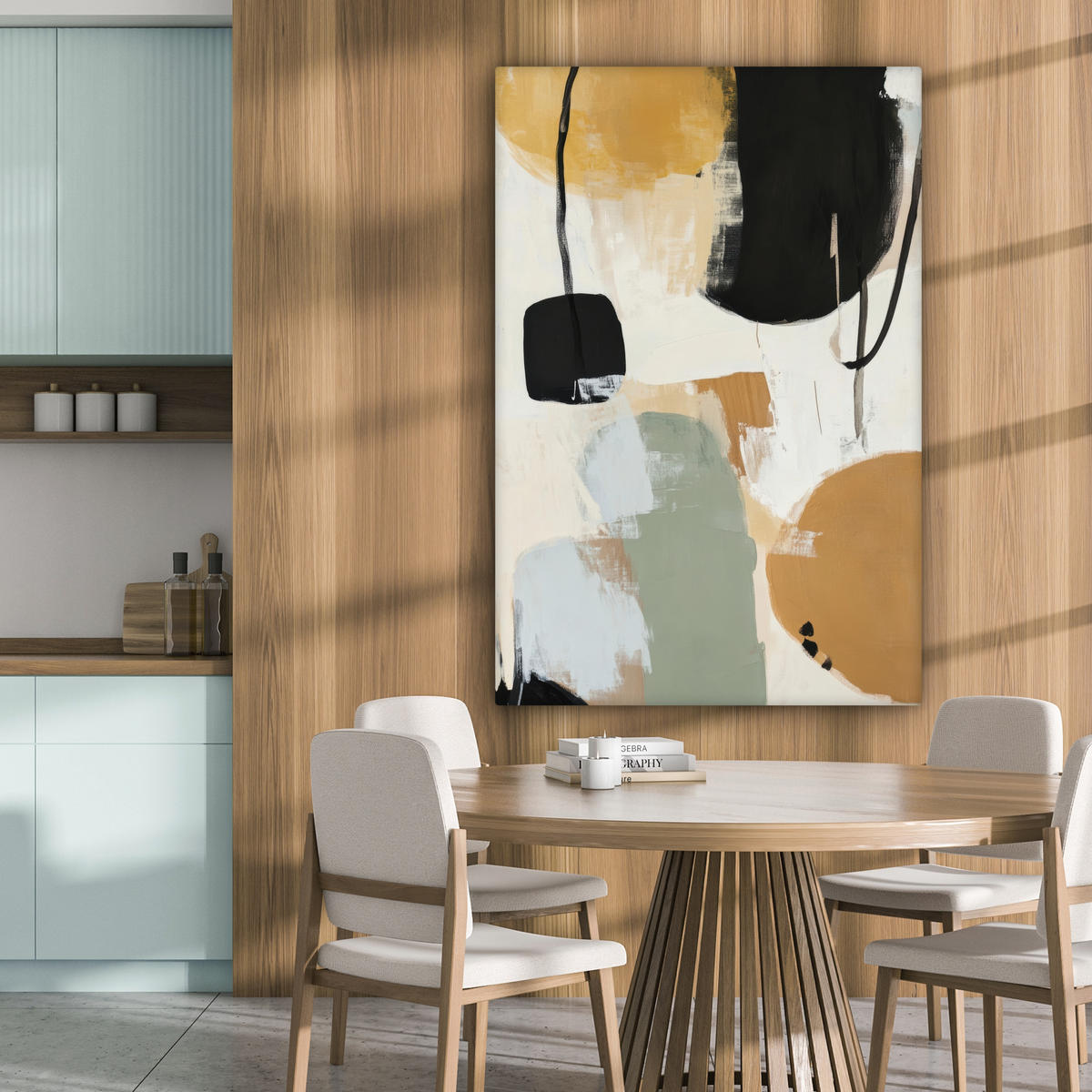 LEINWANDBILD Farbe - Abstrakt - Farben Deko Groß 90x140 cm - Currygelb, Textil (90/140cm) - MuchoWow