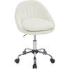 DREHSTUHL ergonomisch, Schminkstuhl, Samt, Cremeweiß - Creme/Schwarz, Textil/Metall (52/72/48cm) - Woltu