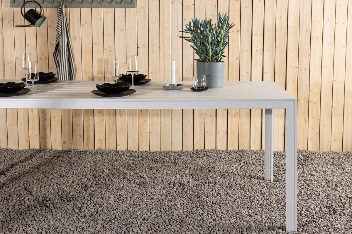 GARTENTISCH weiß - Weiß, Holzwerkstoff (205/90/75cm) - ebuy24