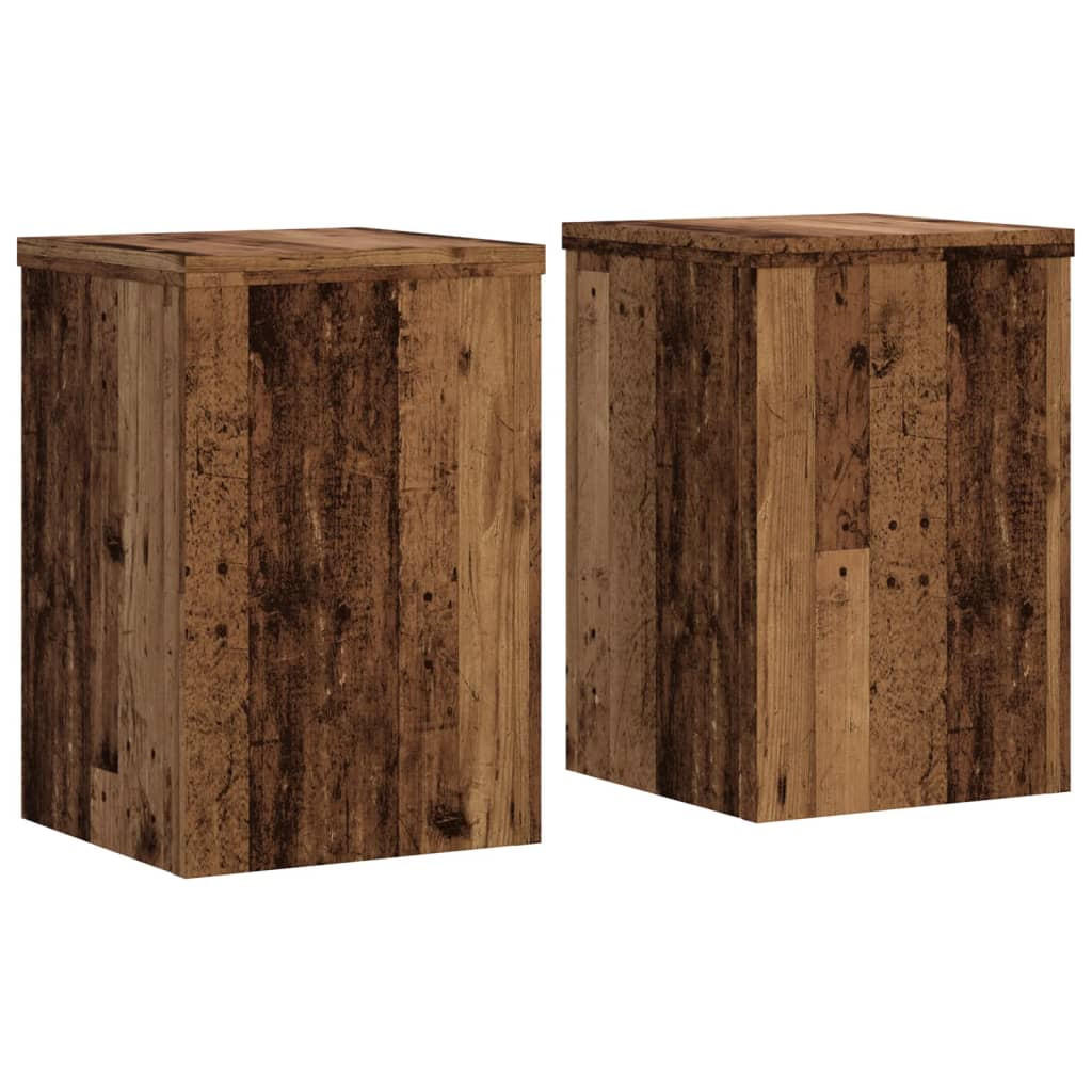 PFLANZENSTÄNDER 2Er Set Altholz-Optik 20/20/30 Cm Holzwerkstoff - Braun, Holzwerkstoff (20/30/20cm) - vidaXL
