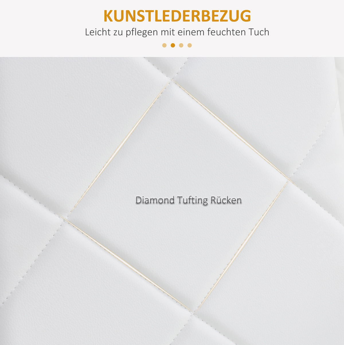 ESSZIMMERSTUHL 4er-Set gepolstert Weiß - Weiß, Metall (50/97/41cm) - Meubliv