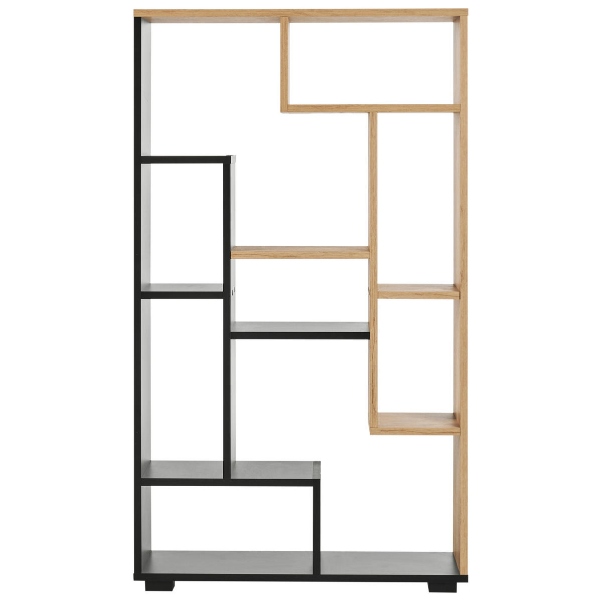 REGAL 122 cm Braun/Schwarz Alma - Braun, Holzwerkstoff (70/122/20cm) - Beliani