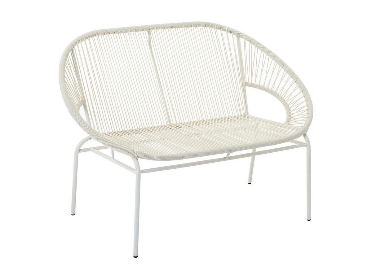 GARTENBANK - 2 Personen - Harz - Weiß - - Weiß, Kunststoff (115/80/78cm) - Vente-Unique