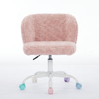 SCHREIBTISCHSTUHL Rosa Drehbar Höhenverstellbar - Pink, Metall (55/81/57cm) - PANGIVO