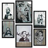 POSTER Set Mit 6 Schablonen Graffiti Straßenkunst A3 & A4 Schwarzer Rahmen - Schwarz, Papier (29/3cm) - Nacnic