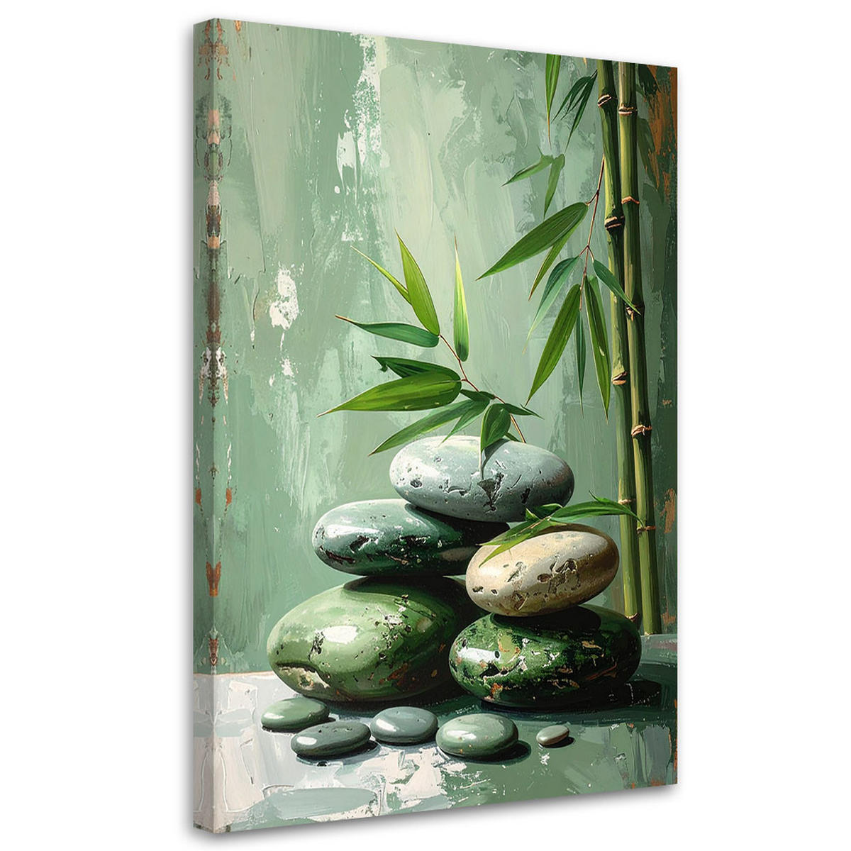 LEINWANDBILD Zen und Orientalisch 30x45cm - Grün, Textil (30/45cm) - Feeby