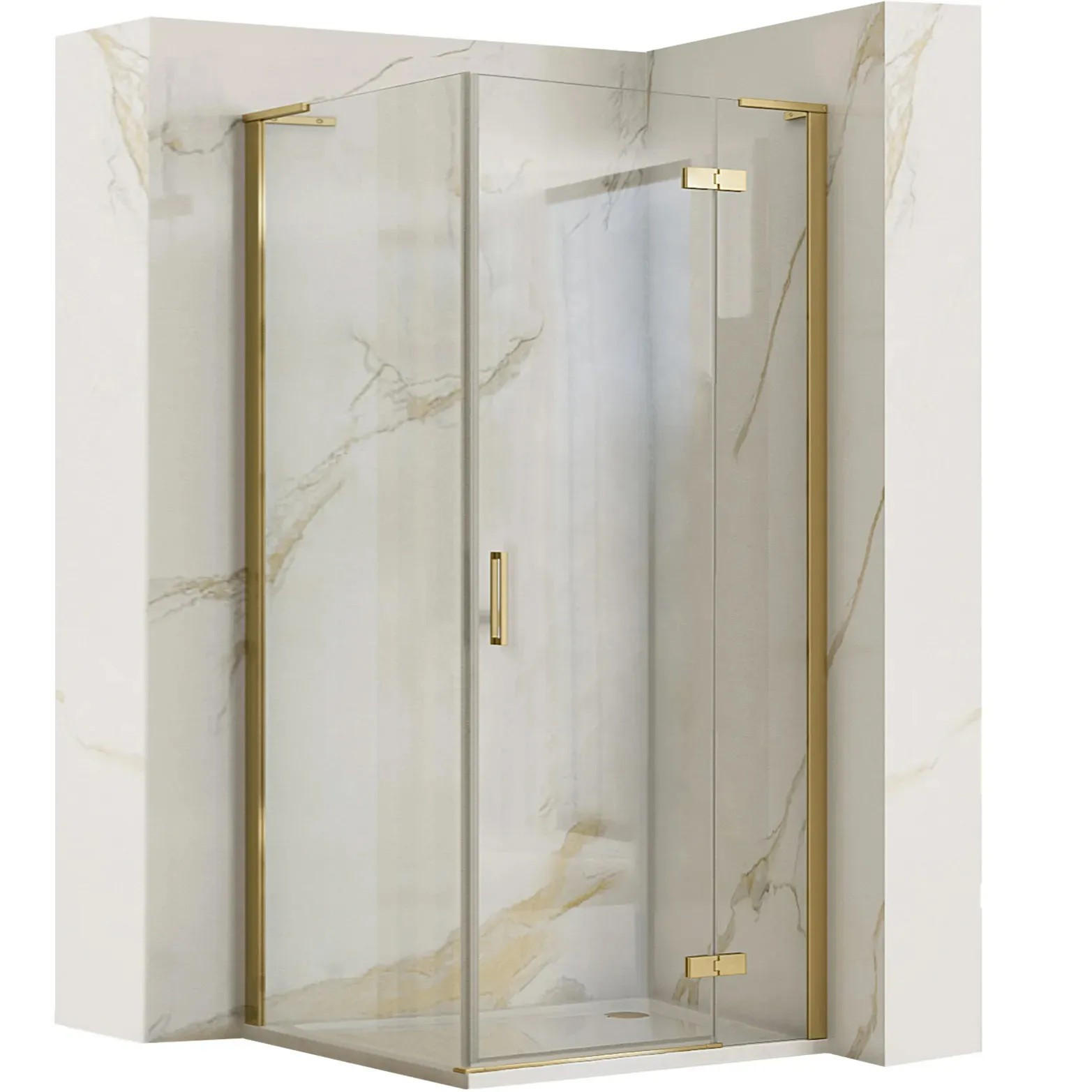 REA Duschkabine Gold 80x200.5x80 cm