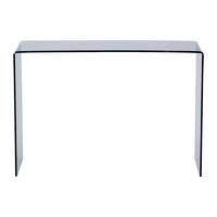 KONSOLENTISCH - 110 cm x 35 cm - Glas - Transparent, Schwarz - ALONZO - Transparent/Schwarz, Glas (35/110/75cm) - Vente-Unique
