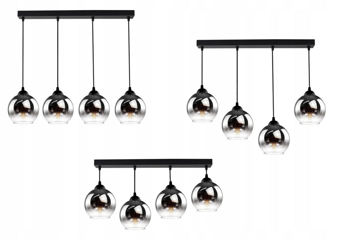 PENDELLEUCHTE MASUR - Transparent/Anthrazit, Glas/Metall (15/80/80cm) - kiki design