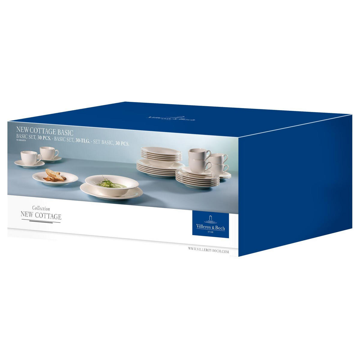 KOMBISERVICE New Cottage Basic weiß 30er Set - Weiß, Keramik (1/1/1cm) - Villeroy & Boch