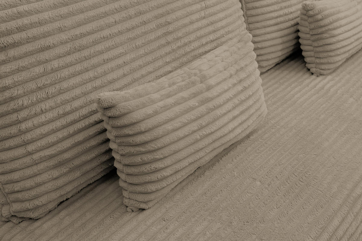 SCHLAFSOFA Etna mit Schlaffunktion und Bettkasten, Farbe: Braun, Cordstoff, Ottomane Unsiversal - Braun, Textil (205/80/90cm) - VENASI MÖBEL