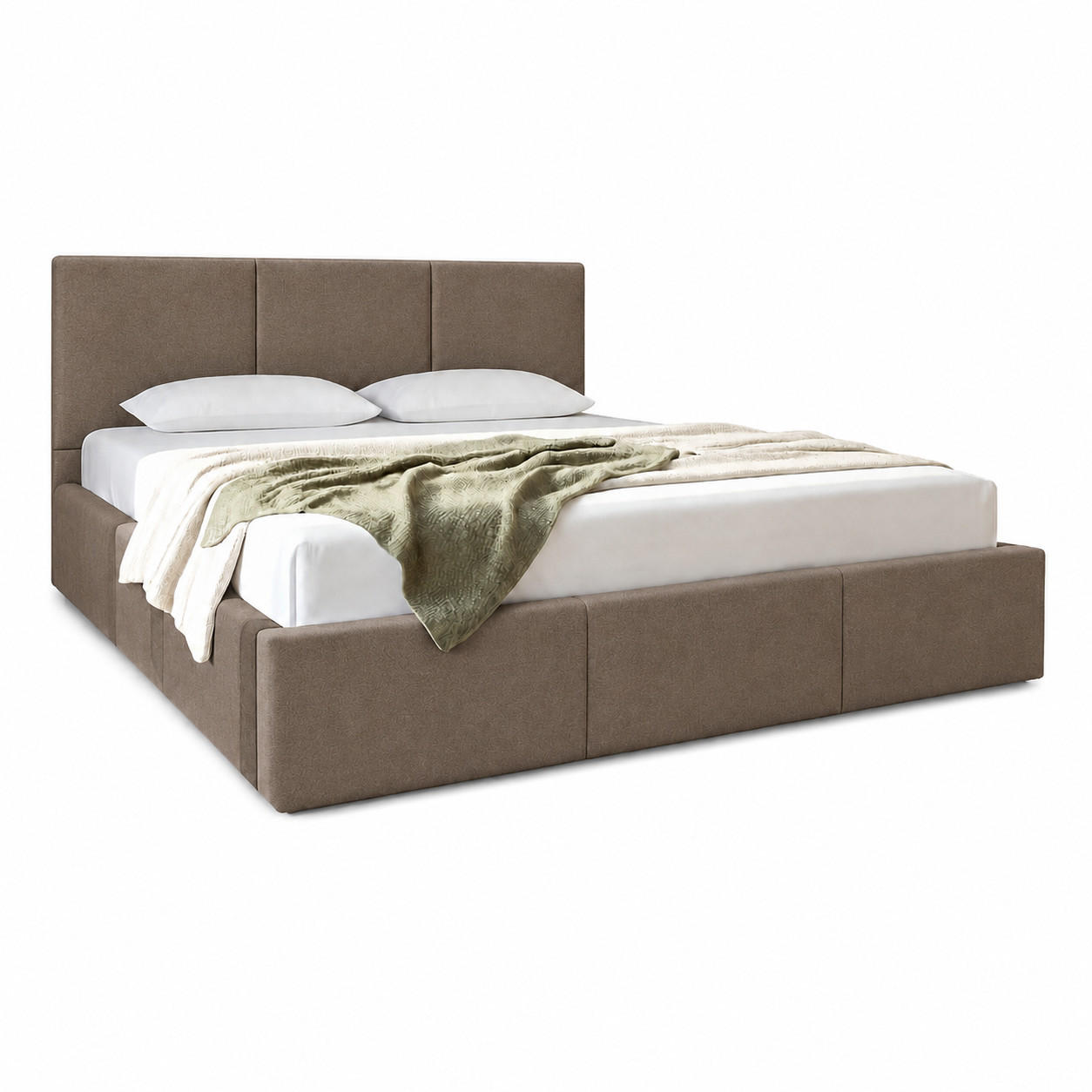 POLSTERBETT mit Stauraum 180x200 cm in Braun - Braun, Holzwerkstoff (180/200cm) - Home Collective