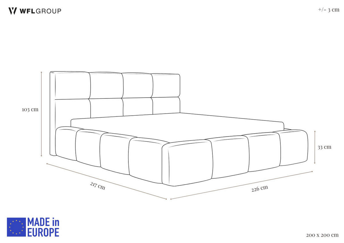 POLSTERBETT Tivio mit Bettkasten, Beige Boucle 200x200 cm - Beige/Birkefarben, Holz/Holzwerkstoff (200/200cm) - WFL GROUP
