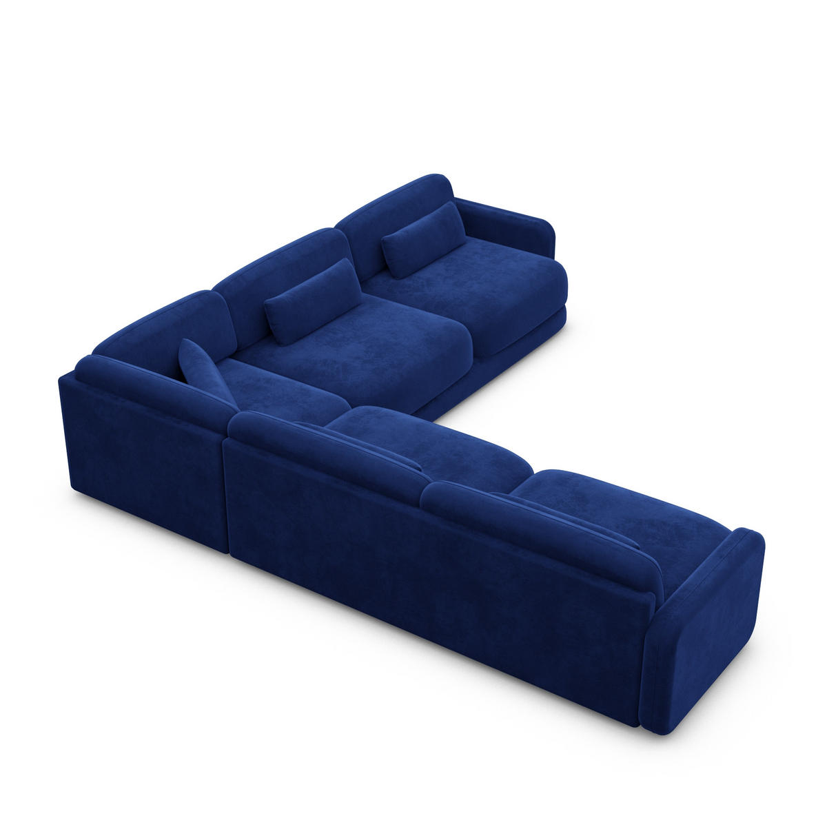 ECKSOFA Valencia L Form Samtstoff Dunkelblau - Dunkelblau, Textil (229/229cm) - Sofa Dreams