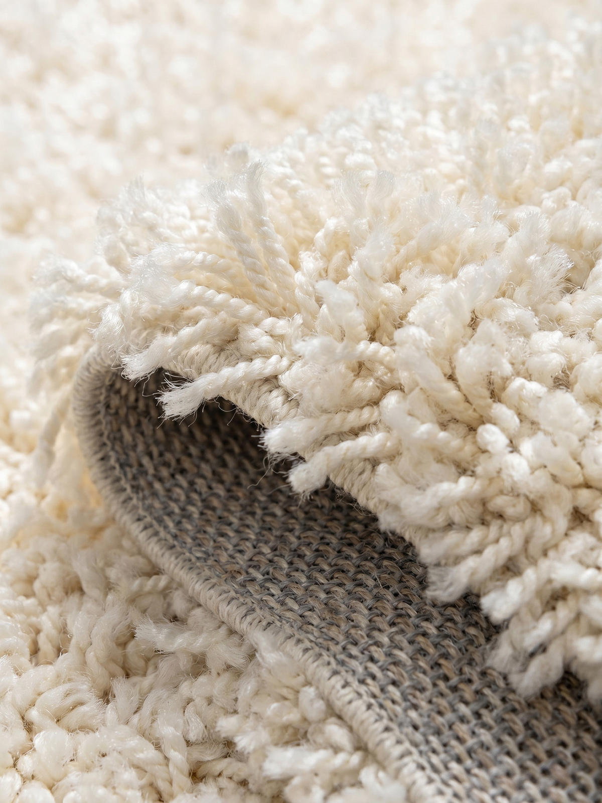 TEPPICH Hochflor Shaggy Einfarbig Weich Flauschig Waschbar Schlafzimmer Creme 80x150 cm – RHEIN - Beige, Textil (150/80cm) - KADIMA DESIGN