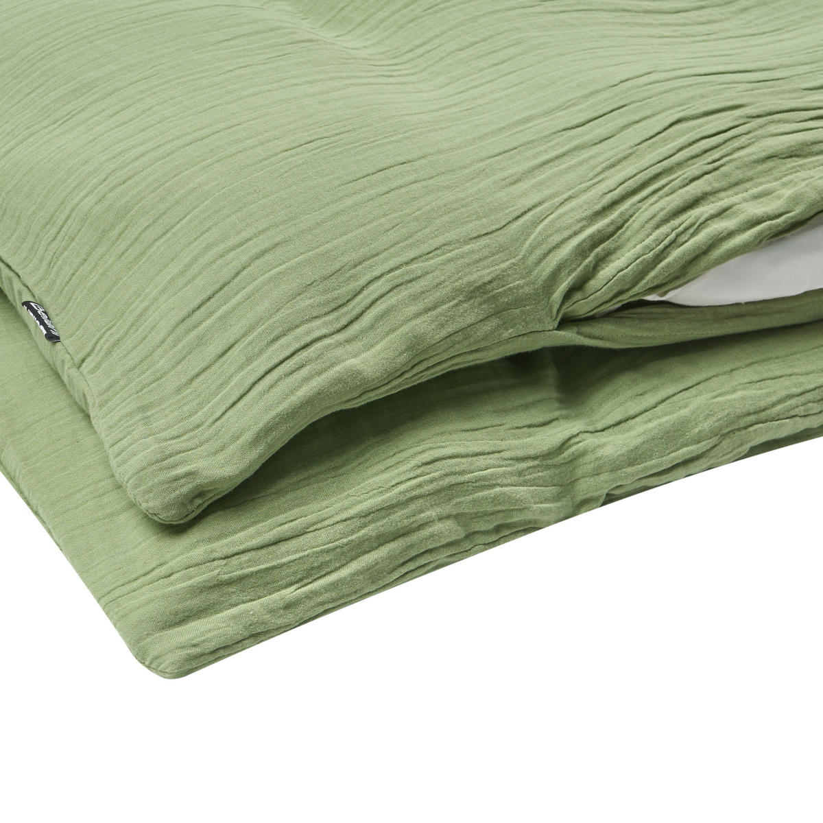 BETTWÄSCHE-SET 220/240 cm Baumwollmusselin Grün Sumner - Grün, Textil (220/240cm) - Beliani