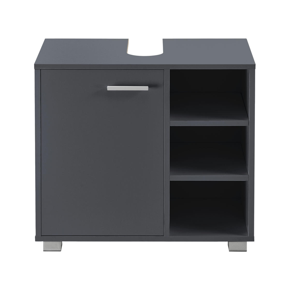 WASCHBECKENUNTERSCHRANK Narvik - Dunkelgrau, Holzwerkstoff (60/55.6/31cm) - [en.casa]