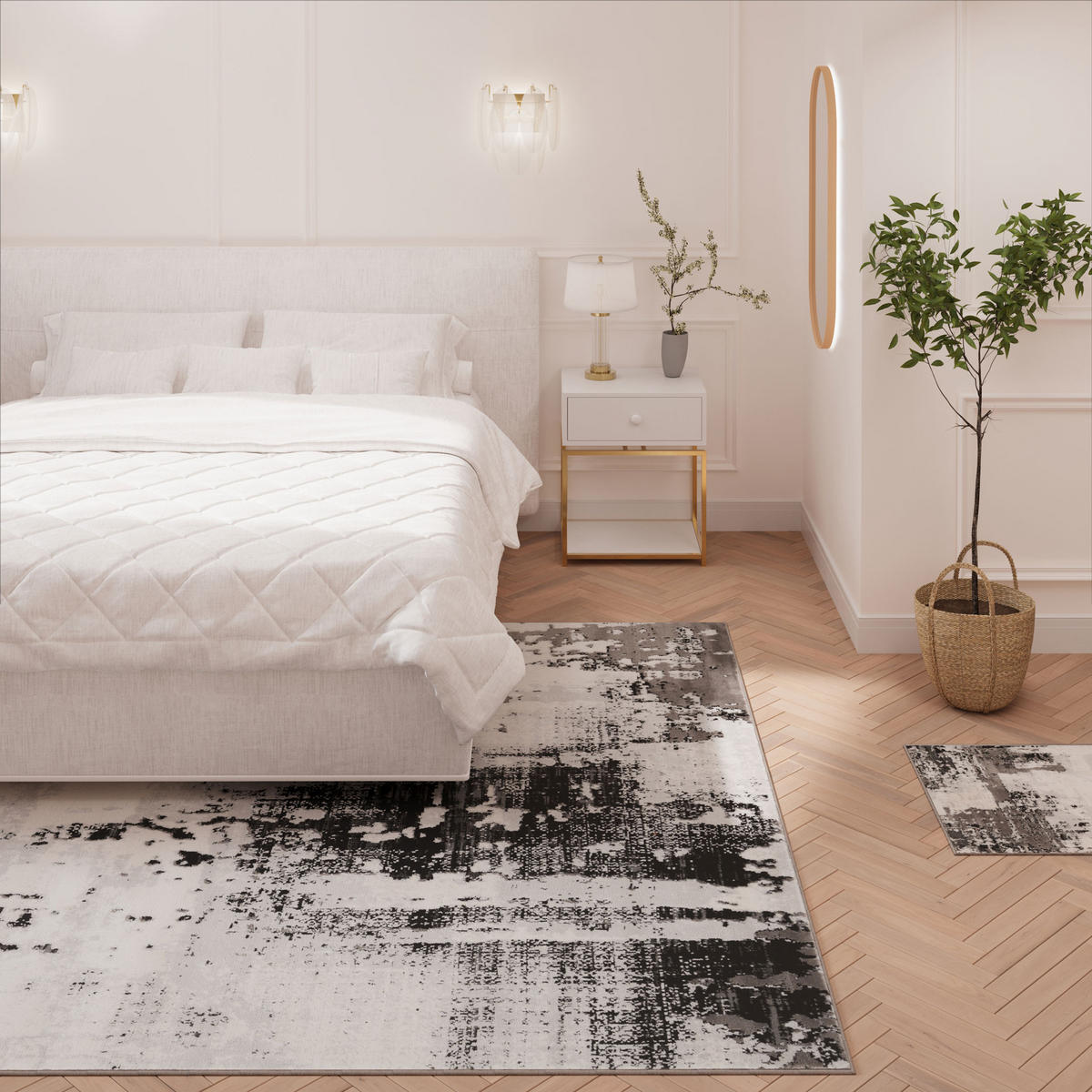 WEBTEPPICH Grace Silber - Silberfarben, Textil (80/150cm) - Kukoon Rugs