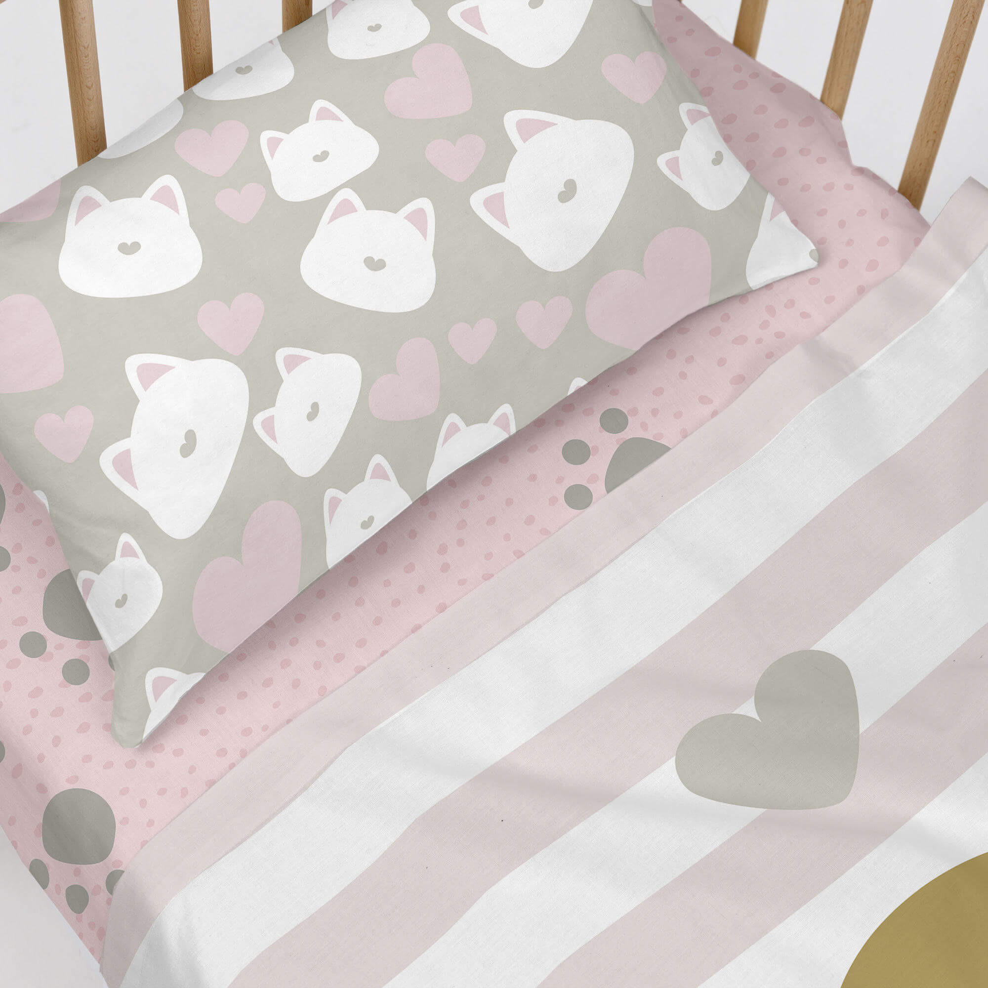 SPANNBETTTUCH kitty 60x120x14 cm (kinderbett) mehrfarbig - Multicolor, Textil (60/120cm) - Happy Friday