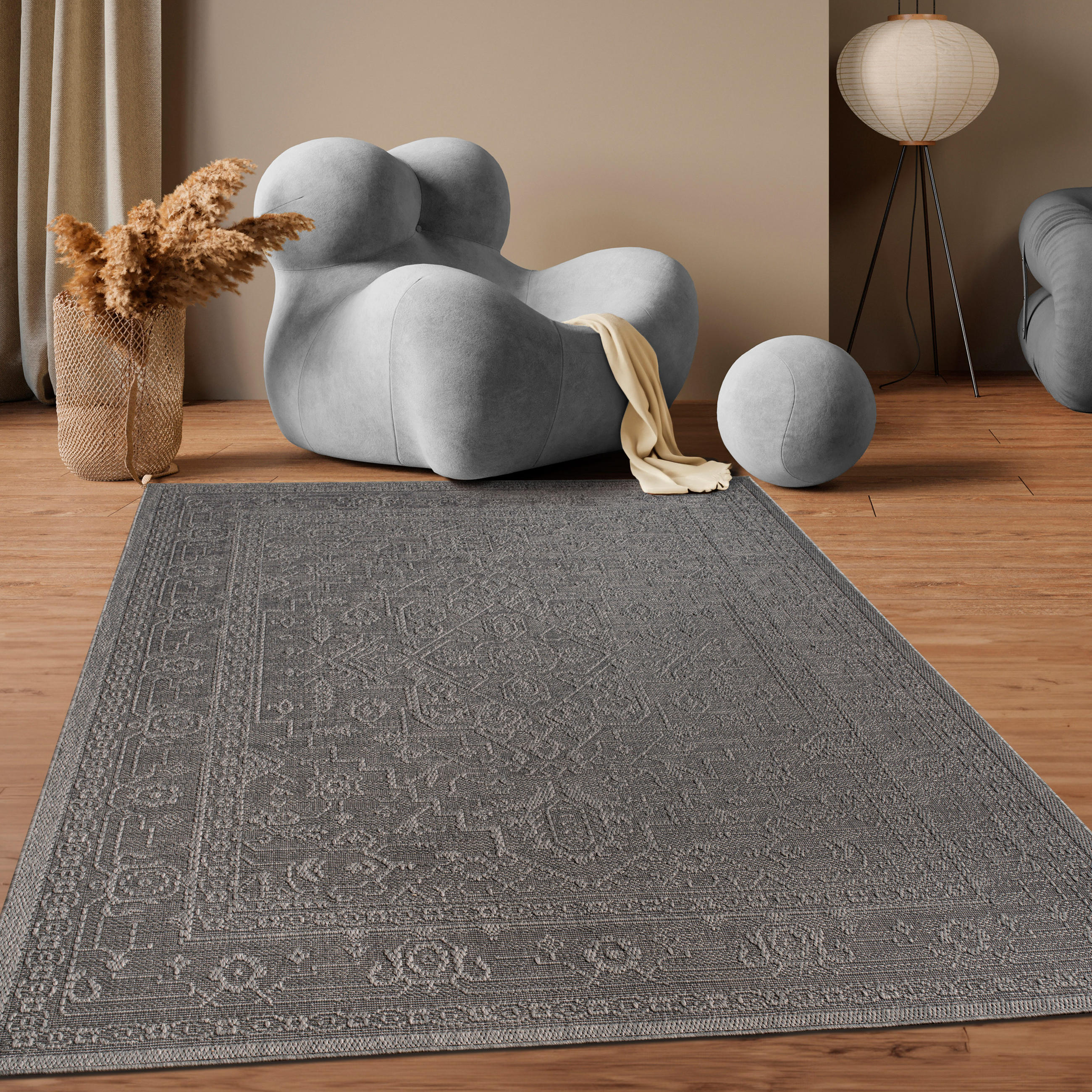 OUTDOORTEPPICH 120/160 cm Rimini 413 - Anthrazit, Textil (120/160cm) - Paco Home