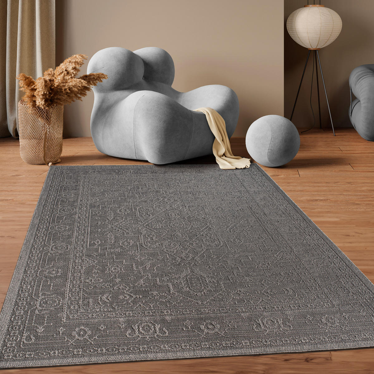 OUTDOORTEPPICH 160/220 cm Rimini 413 - Anthrazit, Textil (160/220cm) - Paco Home
