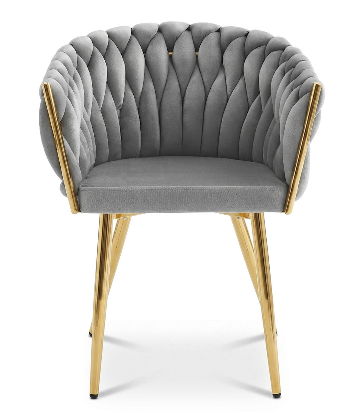 STUHL Hellgrau 61x55 cm ORION Samt - Hellgrau, Metall (61/44/55cm)