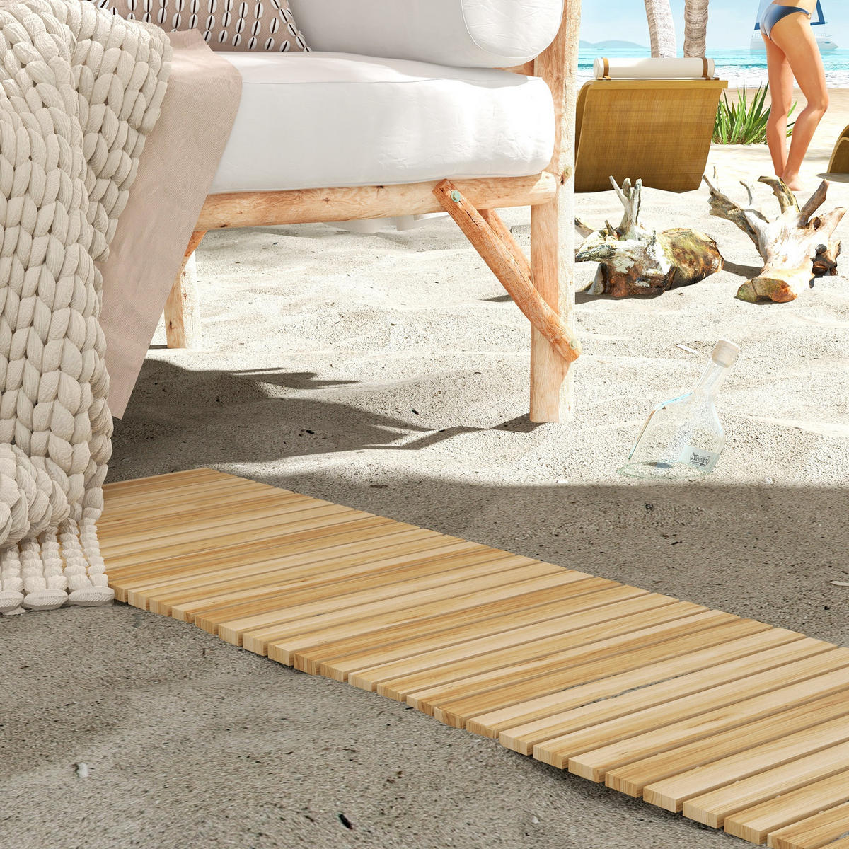 GARTENWEG, Tannenholz, Naturholz - Naturfarben, Holz (47/1/120cm) - Outsunny