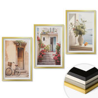 WANDBILDER 3er Set - 40x60 cm Goldrahmen - Charmante Küstenstraßen - Goldfarben, Kunststoff (40/60cm) - ArtPrintCave
