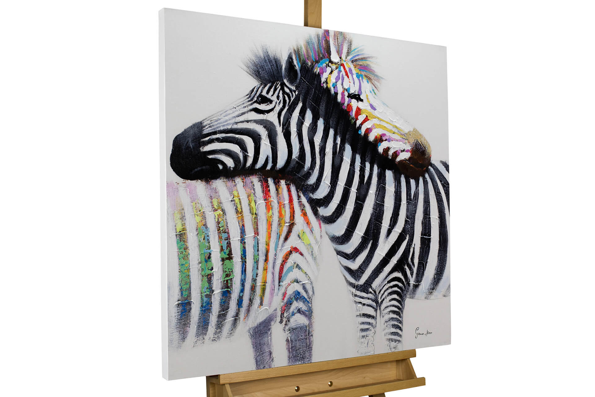 ACRYLBILD HANDGEMALT 80/80 cm - Schwarz, Holz/Textil (80/80cm) - KUNSTLOFT