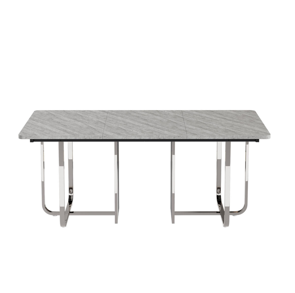 ESSTISCH mit Metallgestell 180/80/75 cm in Grau für 6–8 Personen - Grau, Holzwerkstoff (180/80/75cm) - BEAOK