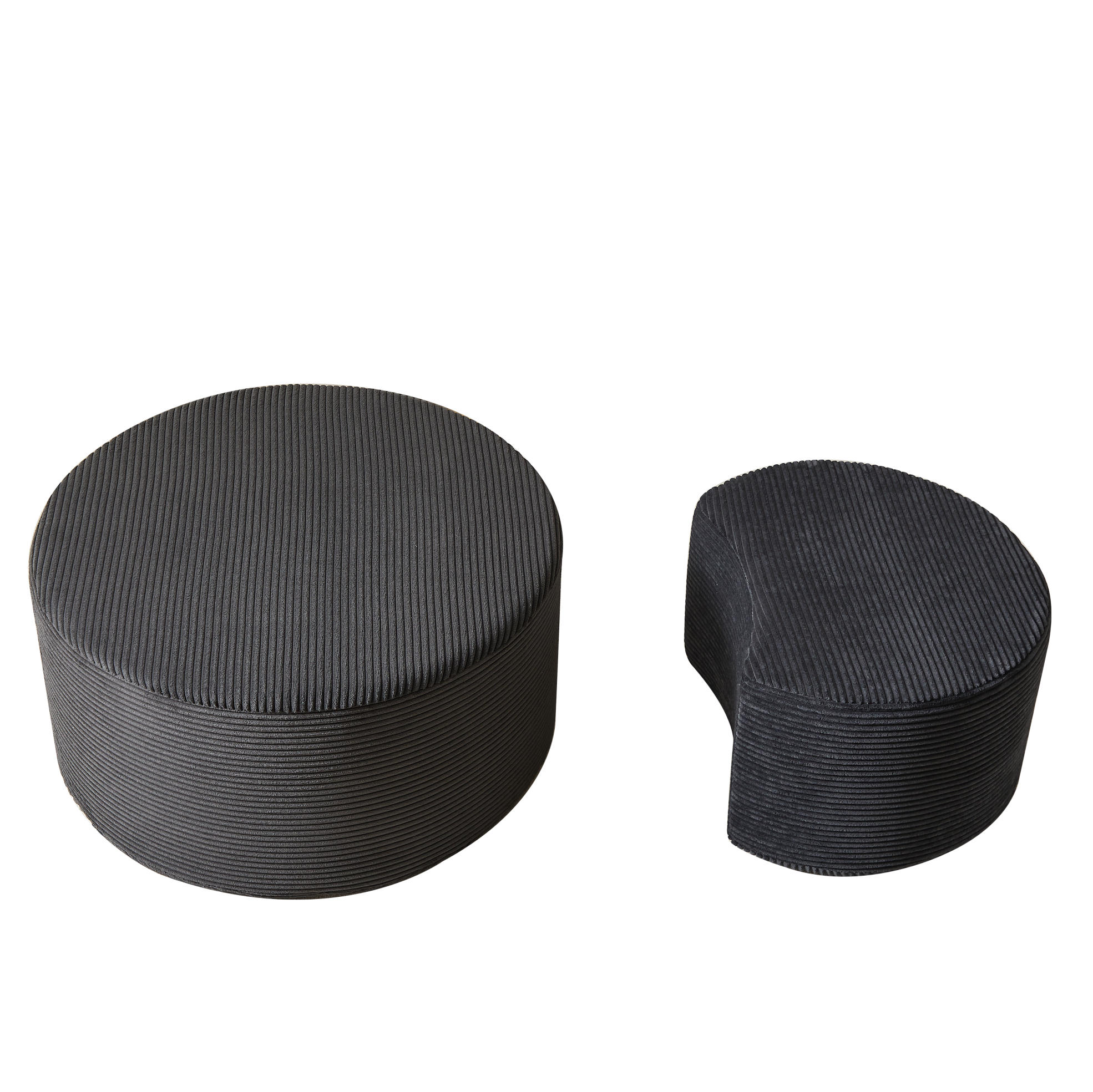 COUCHTISCH 84/28/28 cm 2-teilig schwarz aus Stoff mit rutschfester Unterseite - Schwarz, Holzwerkstoff (127/81/40cm) - OKMYHOME