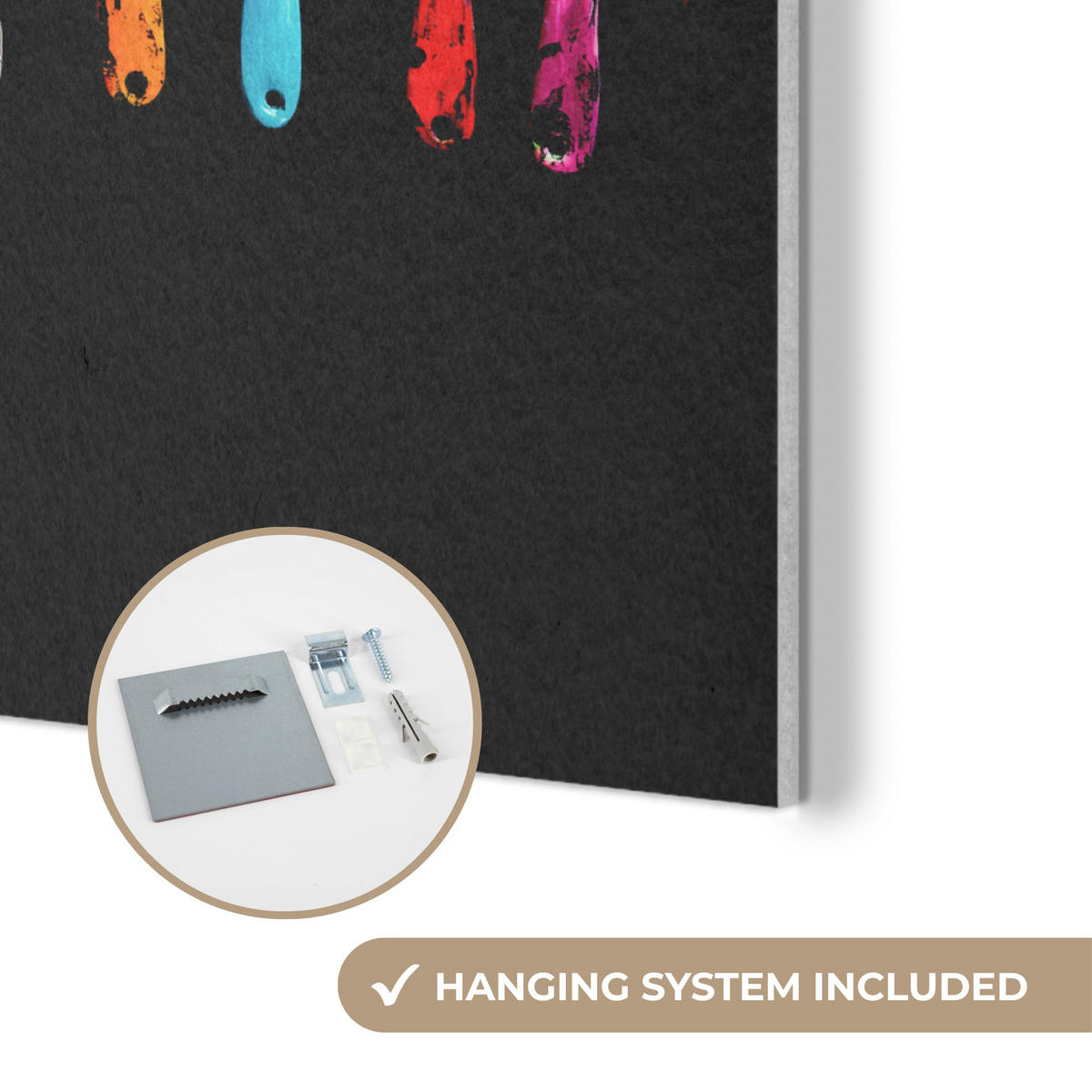 AKUSTIKBILD Löffel - Gewürze - Modern - Graffiti - Farbe - Farbenfroh Wandbilder 60x80 cm - Multicolor, Textil (60/80/0.9cm) - MuchoWow