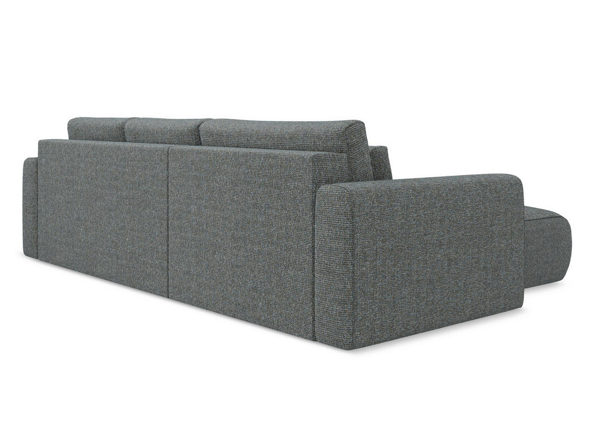 ECKSOFA mit Schlaffunktion Strukturstoff Stoff Grau - Dunkelgrau/Schwarz, Kunststoff/Textil (149/278cm) - Makamii