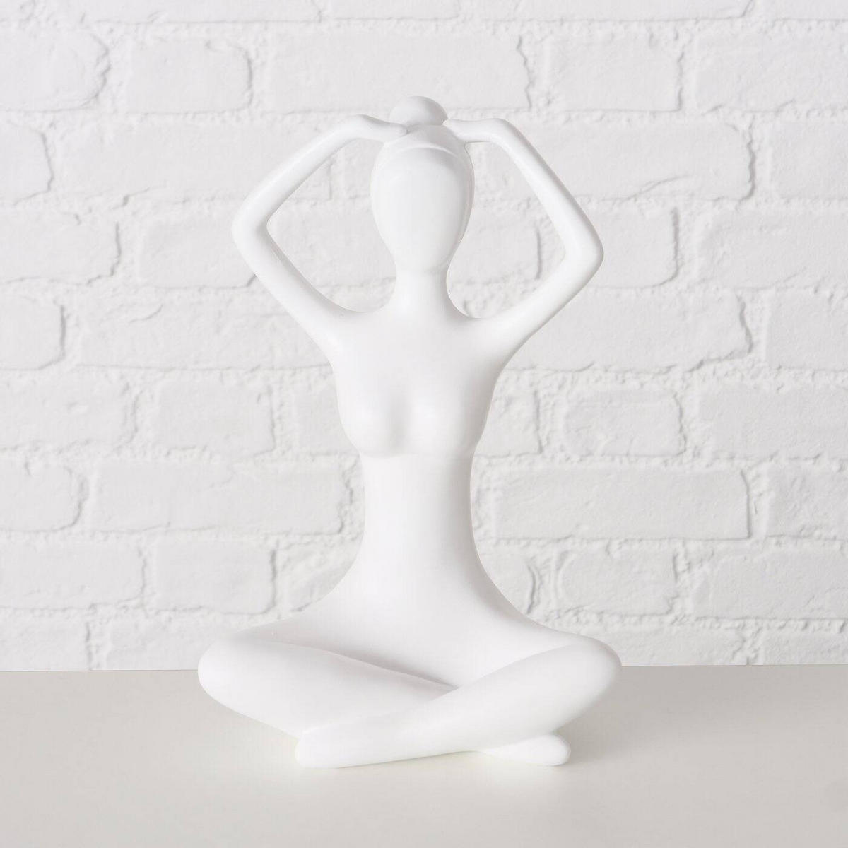 YOGA Figur 29 cm - Weiß, Kunststoff (15/29/20cm) - Boltze Home