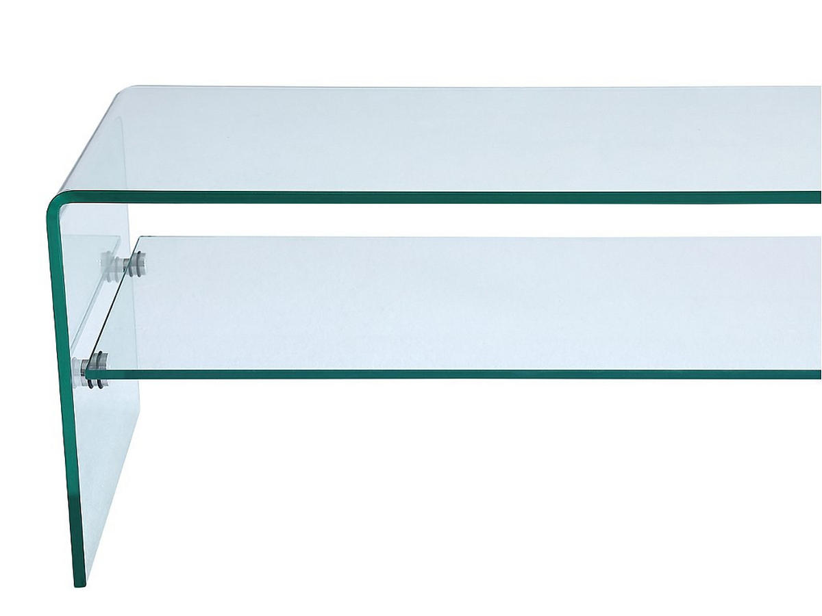 TV-MÖBEL mit 1 Ablage - Glas - STILEOS - Transparent, Glas (140/40/40cm) - Vente-Unique