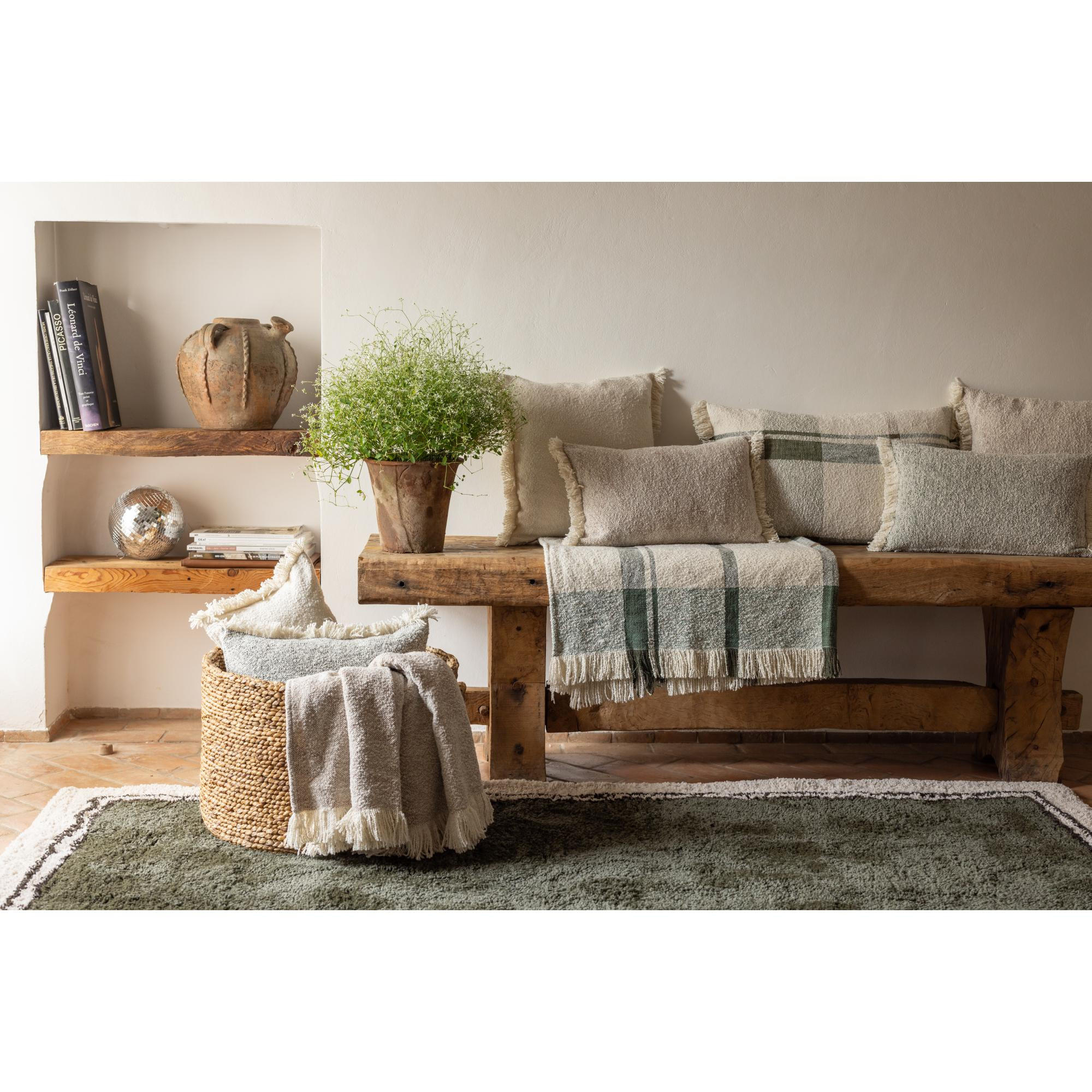 JACQUARD-KISSEN Jane multico 40 x 65 cm - Beige/Grün, Textil (40/65cm) - Vivaraise