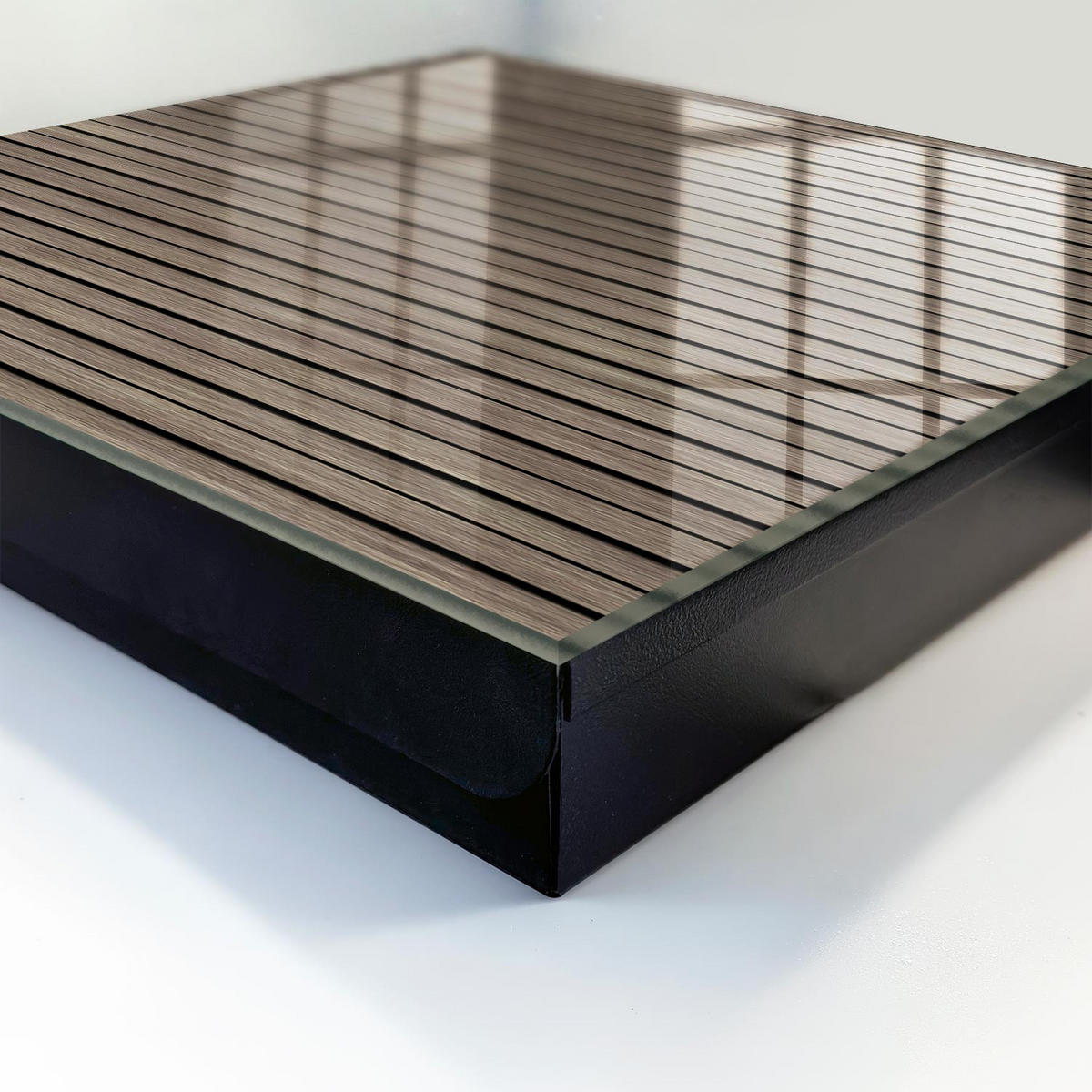 SCHLÜSSELBOX Schwarz 30x30 cm- Türöffnung nach rechts - Holzbretter - Braun, Metall (30/30/5cm) - TULUP