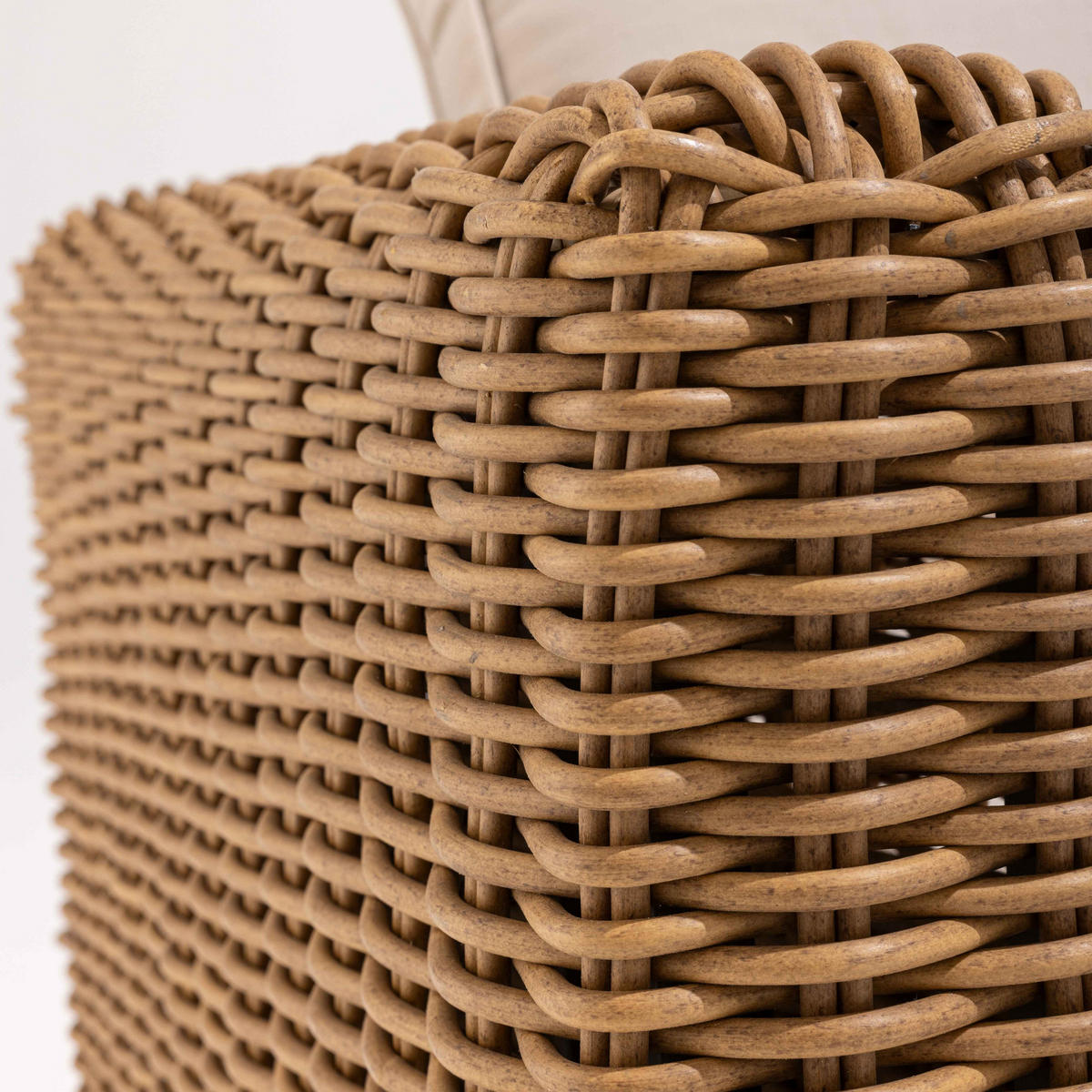 GARTEN-LOUNGEGARNITUR 6-Sitzer, Weiß - Weiß, Naturmaterialien - Oviala