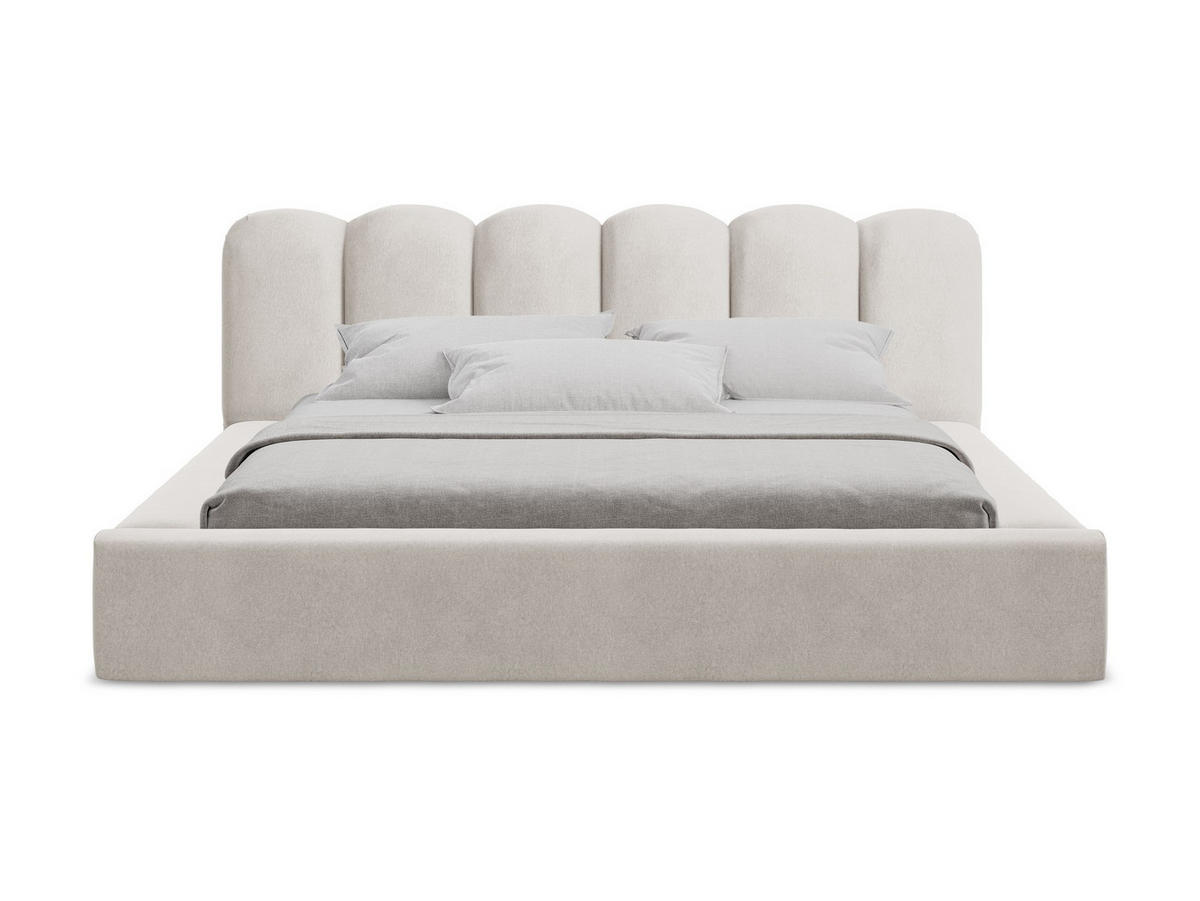 POLSTERBETT mit Bettkasten und Lattenrost 220x238 Beige - Beige/Creme, Kunststoff/Textil (180/200cm) - Makamii