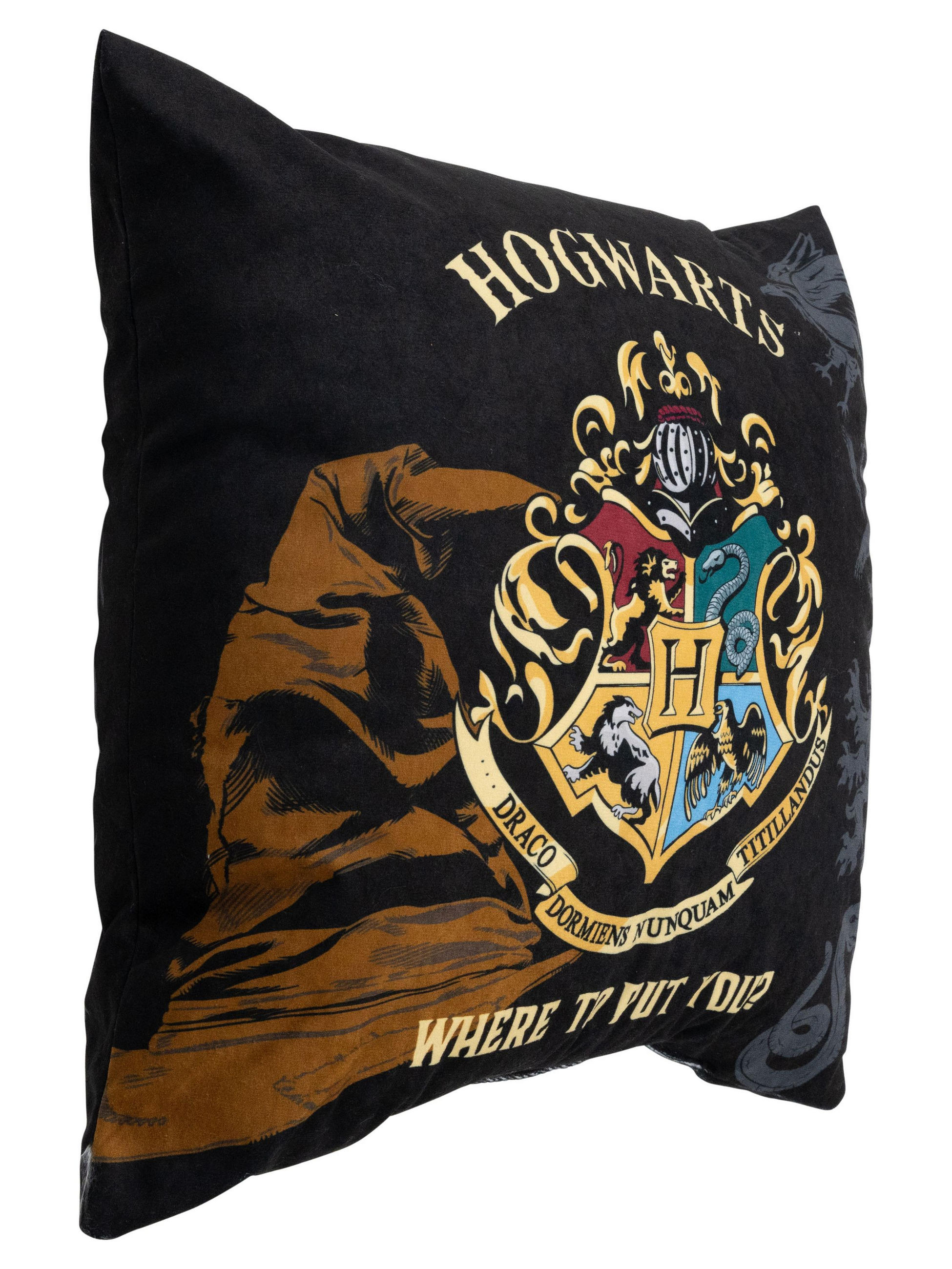 KINDERKISSEN Harry Potter Hogwarts Schwarz 40 x 40 cm - Schwarz, Textil (40/40cm) - United Labels