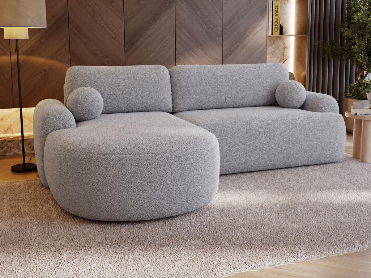 ECKSOFA Aurio Grau Links - Grau, Holz/Textil (177/261cm) - Graingold