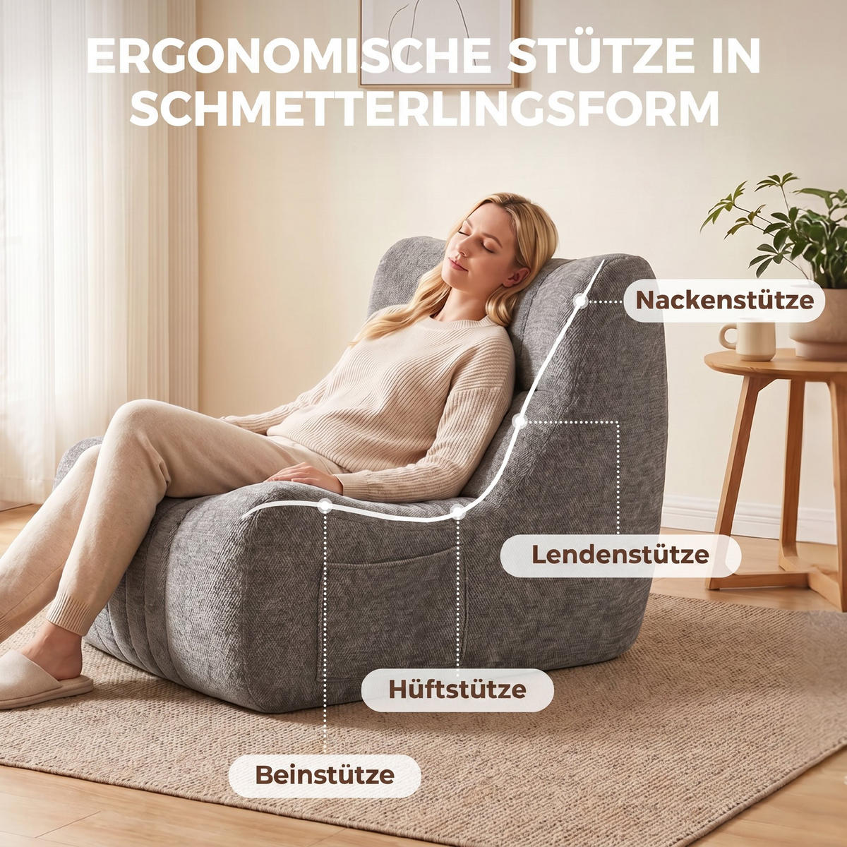 SOFA Hellgrau 90.0/80.0/76.0cm - Hellgrau, Textil (80/76/90cm)