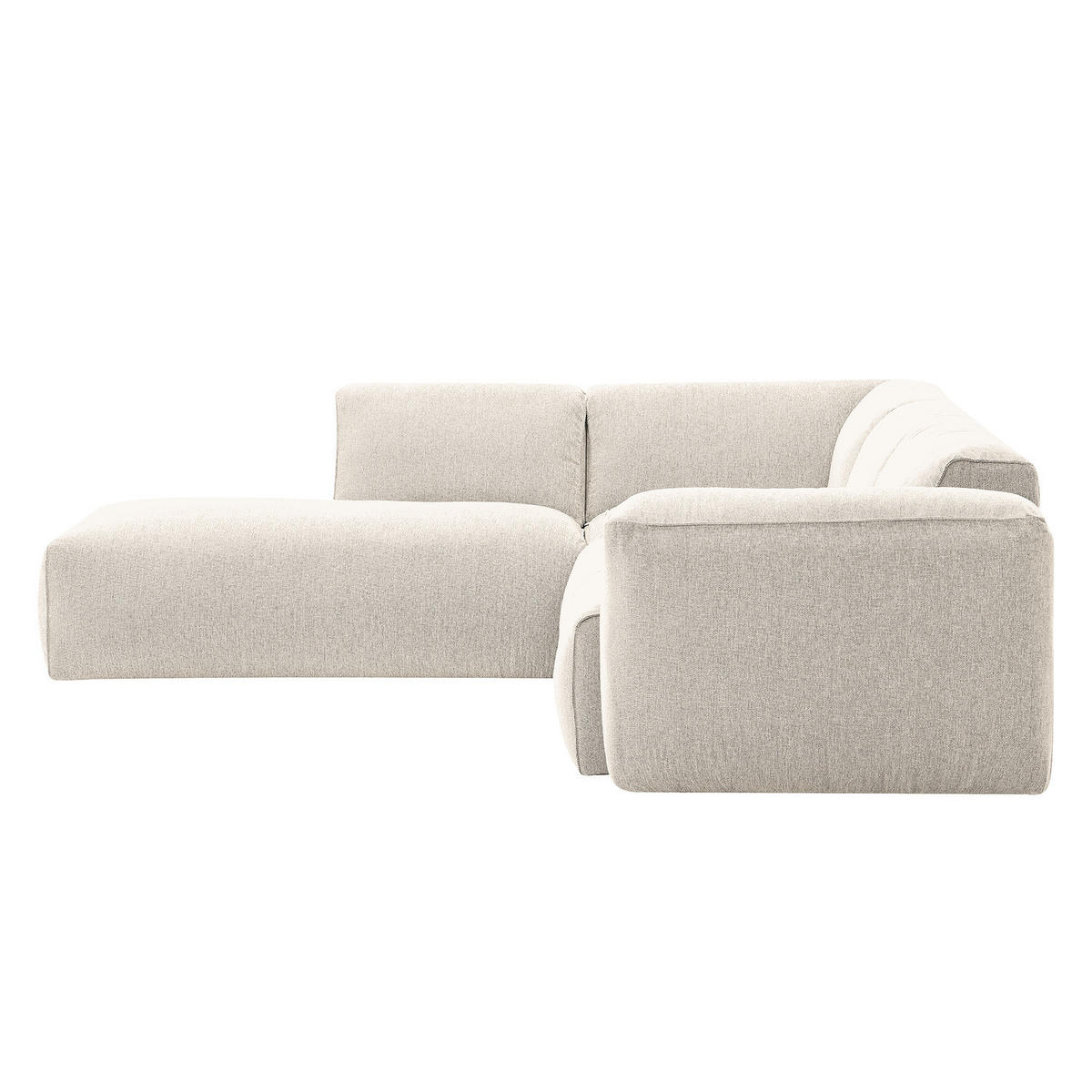 3-SITZER ECKSOFA mit Recamiere - Beige/Schwarz, Kunststoff/Textil (295/231cm) - home24