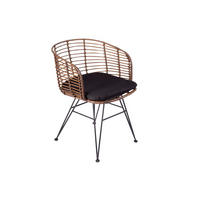 ESSZIMMERSTUHL NAIROBI - Nussbaumfarben/Schwarz, Naturmaterialien/Metall (45/77/45cm) - SAM