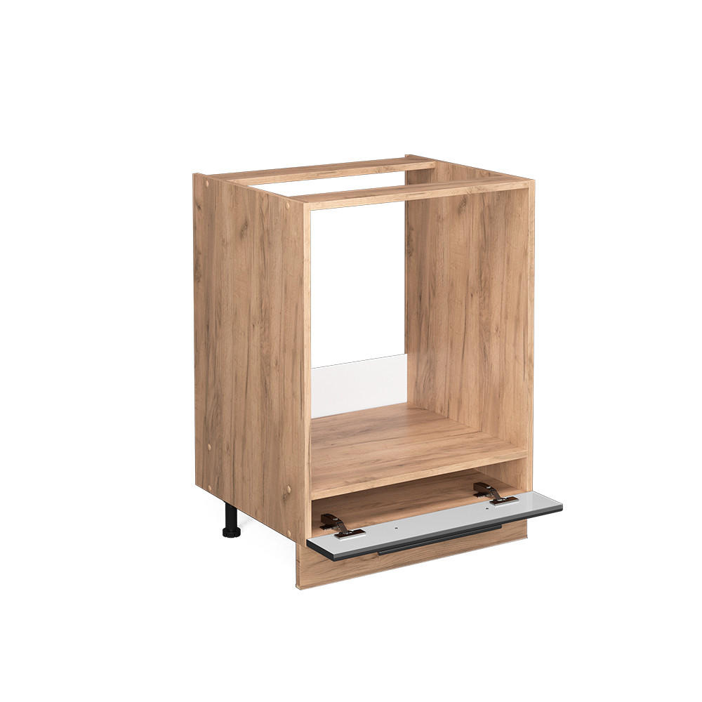 HERDUMBAUSCHRANK Fame-Line Anthrazit Hochglanz 60 cm ohne AP - Anthrazit/Eiche Wotan, Holzwerkstoff (60/82/51.6cm) - Vicco